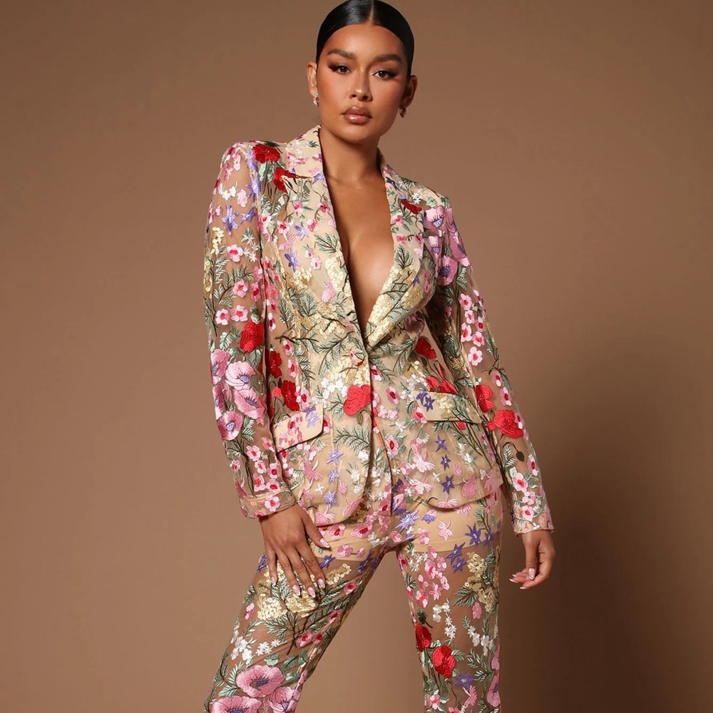 Floral 2 piece blazer set from fashion nova